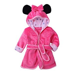 Hooded Flannel Bathrobe for Toddler Boys and Girls