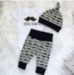 Newborn Baby Outfit Set: Romper, Pants, Hat