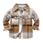 Winzik Toddler Plaid Flannel Button Down Shirt