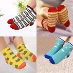 12 Pairs Non-Skid Toddler Socks for Ages 1-7