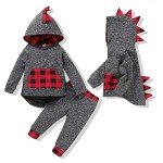 Toddler Boys Dinosaur Hoodie and Pants Set