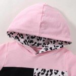 Leopard Print Hoodie and Pants Set for Girls