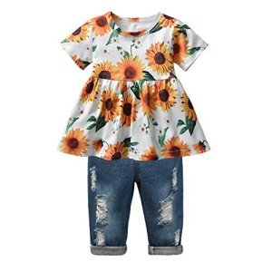 Toddler Girls Floral Top and Pants Set 2-3T