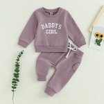 Daddy's Girl Toddler Outfit Set - Purple