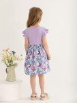Purple Floral Summer Dress for Toddler Girls