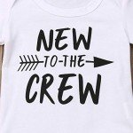 Baby Boy Crew Print Romper, Pants, and Hat Set