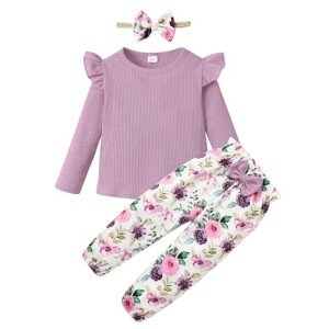 YALLET Toddler Girl 3-Piece Outfit Set