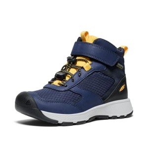 KEEN Skua Mid Waterproof Hiking Boots, Navy/Yellow
