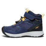 KEEN Skua Mid Waterproof Hiking Boots, Navy/Yellow