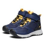 KEEN Skua Mid Waterproof Hiking Boots, Navy/Yellow
