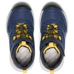 KEEN Skua Mid Waterproof Hiking Boots, Navy/Yellow