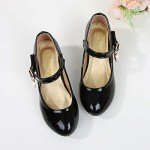 Girls' Closed Toe High Heel Dress Shoes