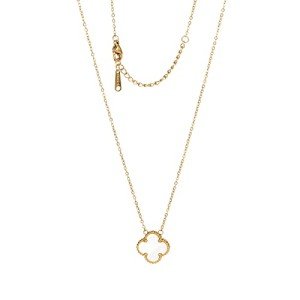 Cute 18K Gold Plated Lucky Clover Necklace