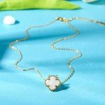 Cute 18K Gold Plated Lucky Clover Necklace