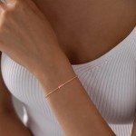 Dainty Gold Birthstone Bracelets for Women