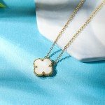 Cute 18K Gold Plated Lucky Clover Necklace