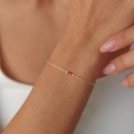 Dainty Gold Birthstone Bracelets for Women
