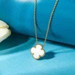 Cute 18K Gold Plated Lucky Clover Necklace