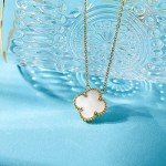 Cute 18K Gold Plated Lucky Clover Necklace