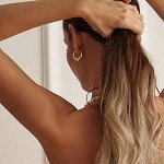 6 Pairs of Gold Hoop Earrings for Women