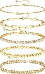14K Gold Bracelets Set for Women