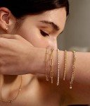 14K Gold Bracelets Set for Women