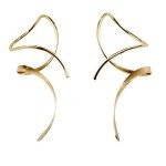 14K Gold Spiral Threader Earrings for Women
