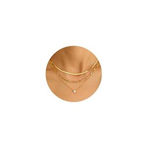Layered Gold Plated Cross Pendant Necklace for Women