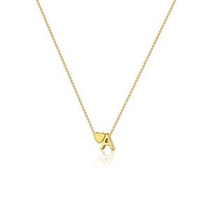Personalized 14K Gold Initial Heart Necklace