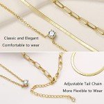 Layered Gold Plated Cross Pendant Necklace for Women
