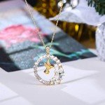 18K Gold Plated Hummingbird Pendant Necklace for Women