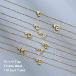 Personalized 14K Gold Initial Heart Necklace