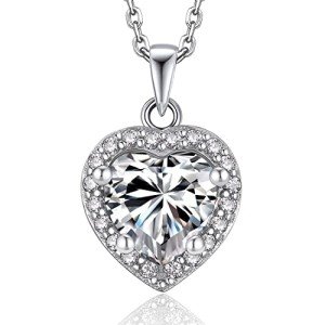 Moissanite Heart Necklace for Women - 1 Carat