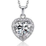 Moissanite Heart Necklace for Women - 1 Carat