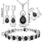 Silver Black Stone Jewelry Set for Any Occasion