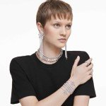 Swarovski Emily White Bracelet, Rhodium Plated