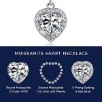 Moissanite Heart Necklace for Women - 1 Carat