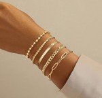 Gold Adjustable Women's Bracelet Set - 14K Stylish