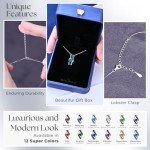 Platinum Plated Infinity Heart Birthstone Necklace