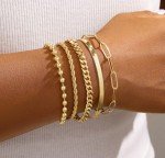 Gold Adjustable Women's Bracelet Set - 14K Stylish