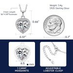Moissanite Heart Necklace for Women - 1 Carat