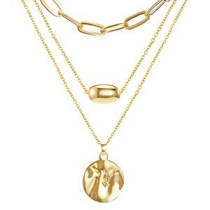 Gold Plated Layered Necklace Set for Women