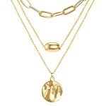 Gold Plated Layered Necklace Set for Women
