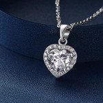 Moissanite Heart Necklace for Women - 1 Carat