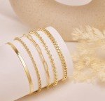 Gold Adjustable Women's Bracelet Set - 14K Stylish
