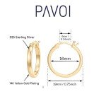 PAVOI 14K Gold Plated Sterling Silver Hoop Earrings