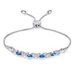 Adjustable Women's Silver Bracelet with Sparkling Zirconia
