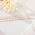 Layered Triple Chain Rose Gold Necklace for Women