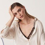 Layered Triple Chain Rose Gold Necklace for Women