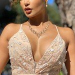 BriLove Women's Champagne Gold Teardrop Jewelry Set